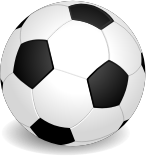 black and white clipart image of a football